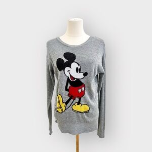 DISNEY Mickey Mouse Classic Grey Pullover Sweater (Sz L)
